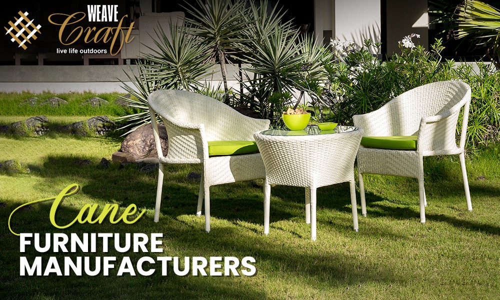 Cane furniture for outdoors