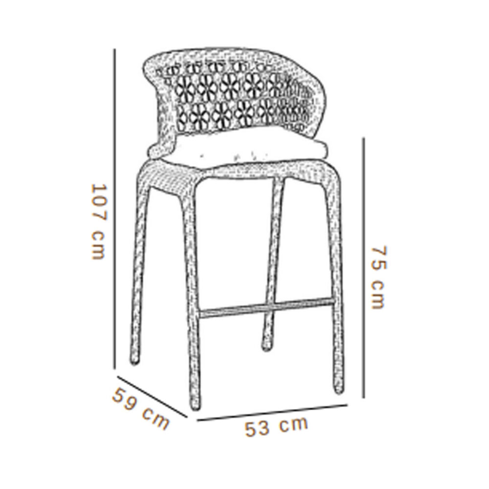 Ibiza Bar Stool With Arm - Image 2