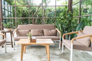 empty wood chair decoration in living room